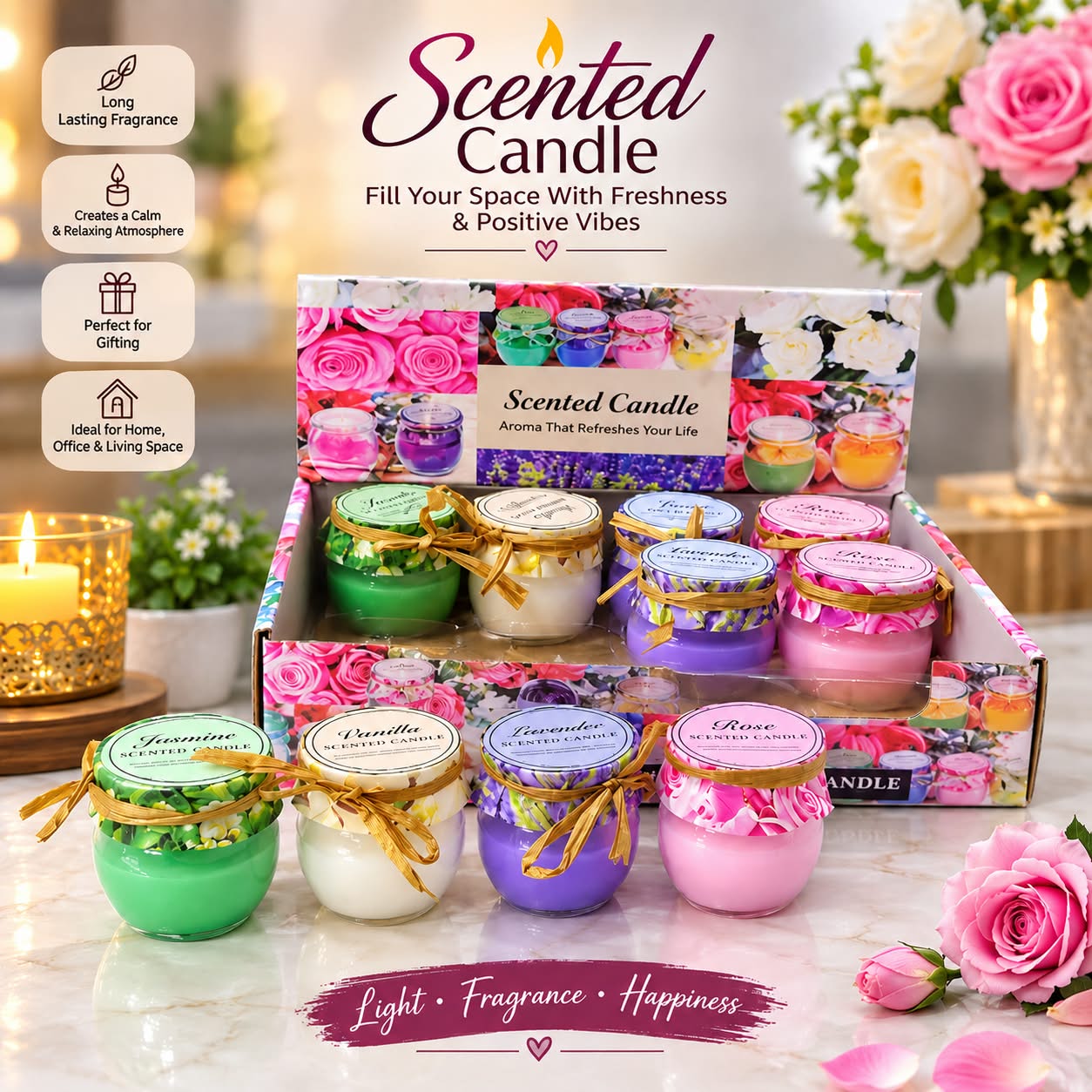 Scented candle with jar