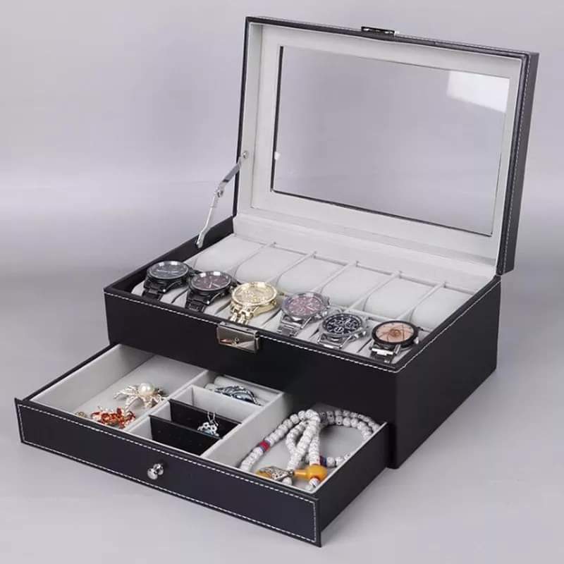 Double layer Watch & jewellry box organizer best quality premium quality