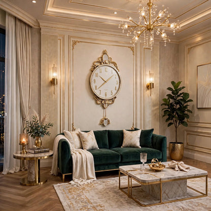 Fancy Big Wall clock with pendulum