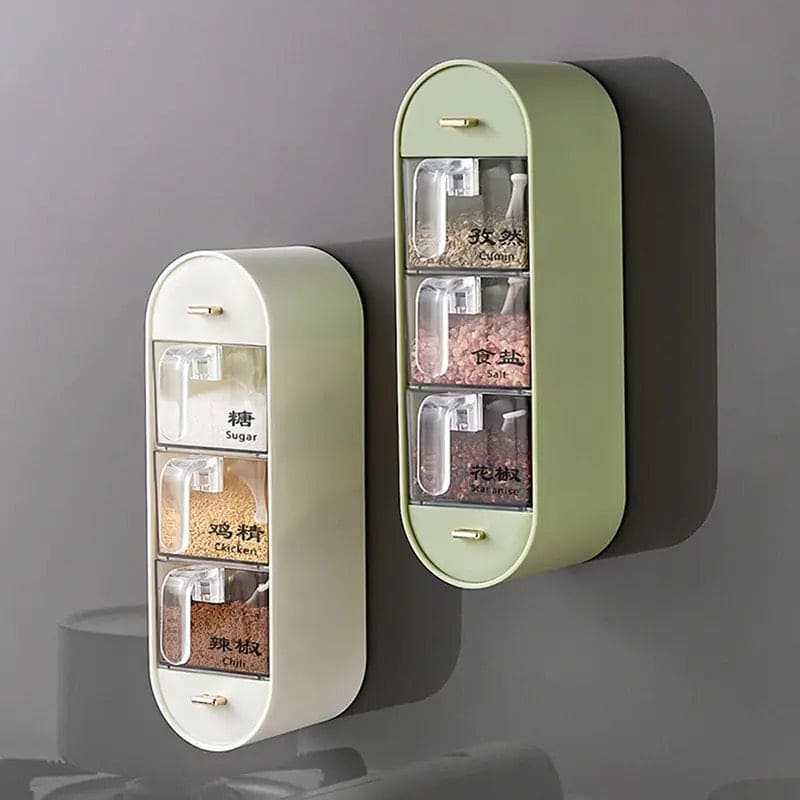 Wall mounted seasoning spice drawer storage rack