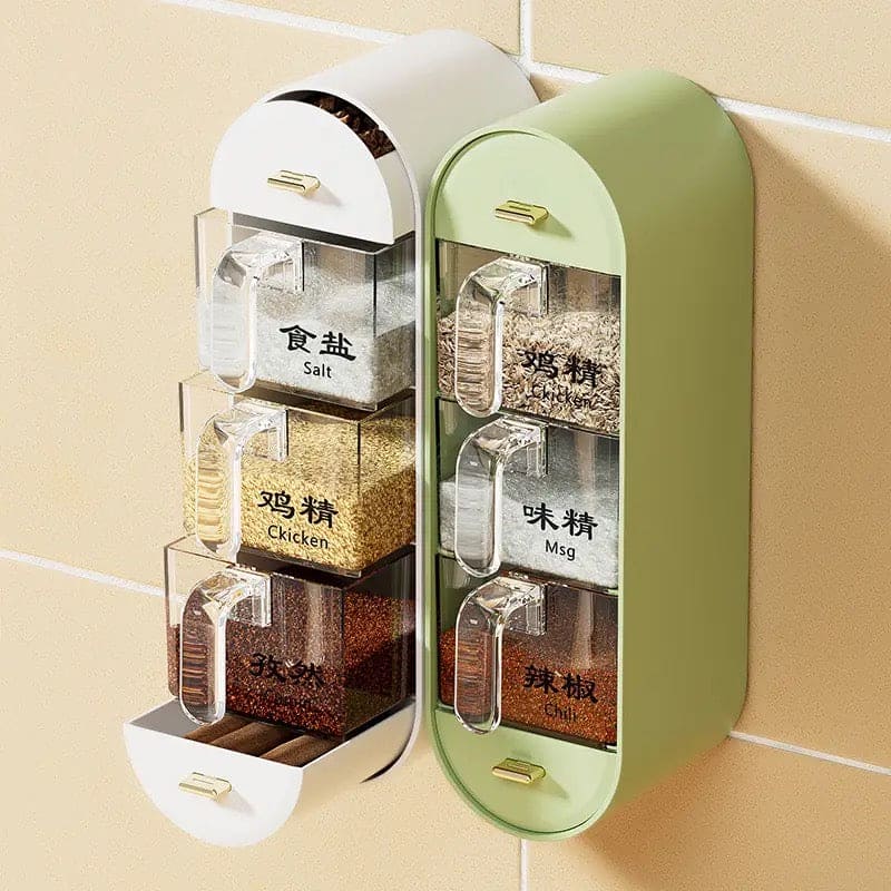 Wall mounted seasoning spice drawer storage rack