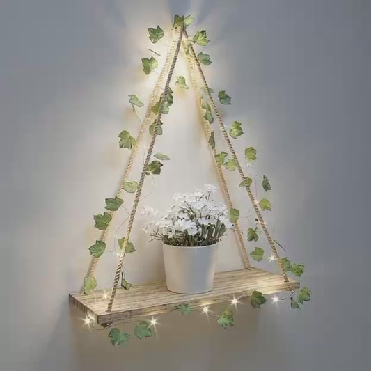 Wall hanging wooden decoration with led bail light(cell operated)