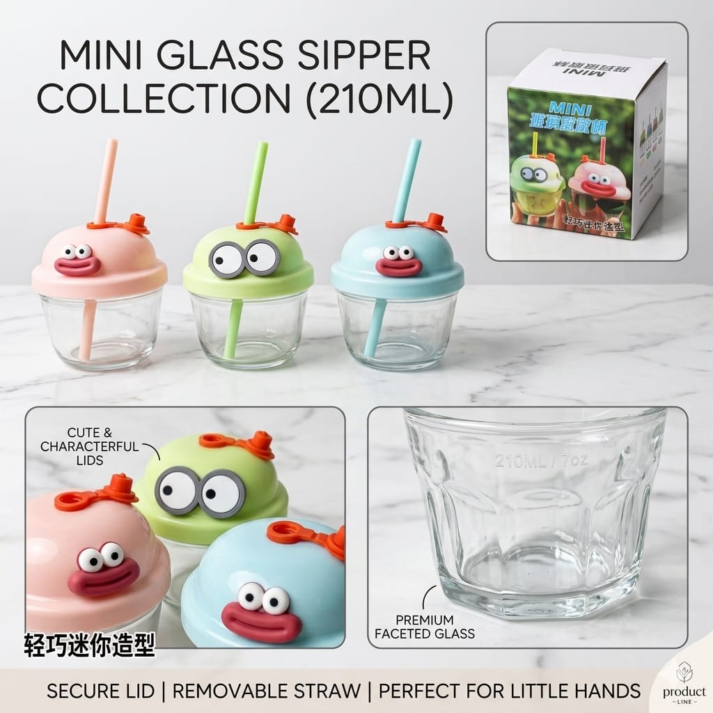 210ml mini Glass sippers for kids