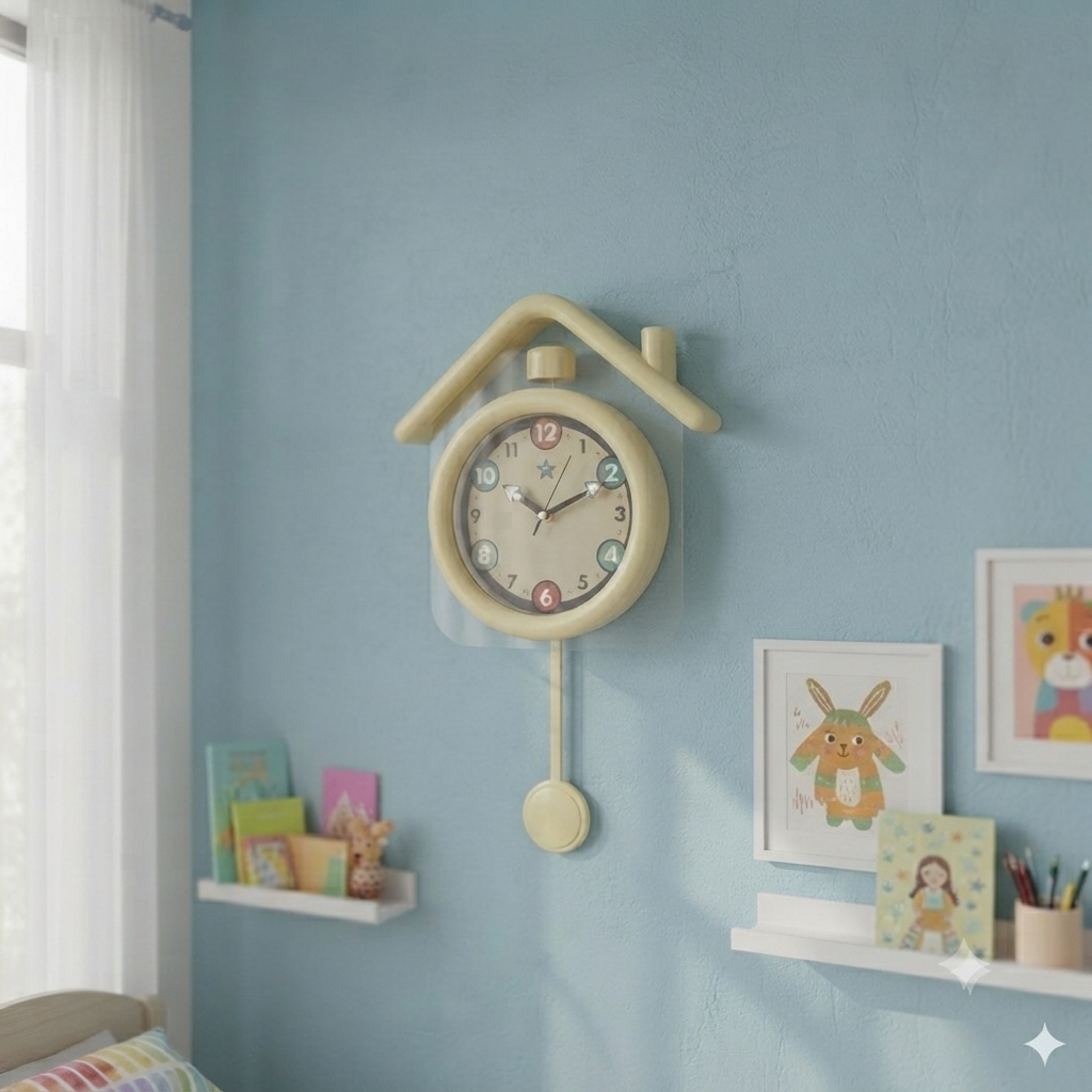 House themed kids room wall clock -7622