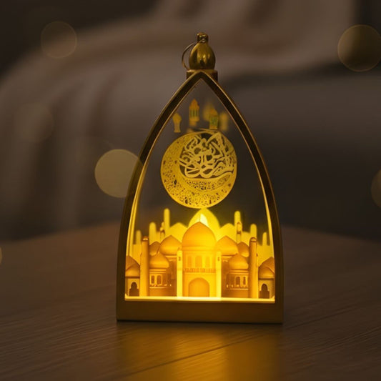 Desktop led lantern decoration with led candle inside
