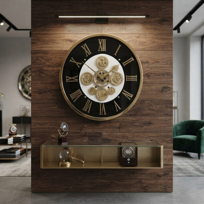 Fancy Retro gearing round wall clock