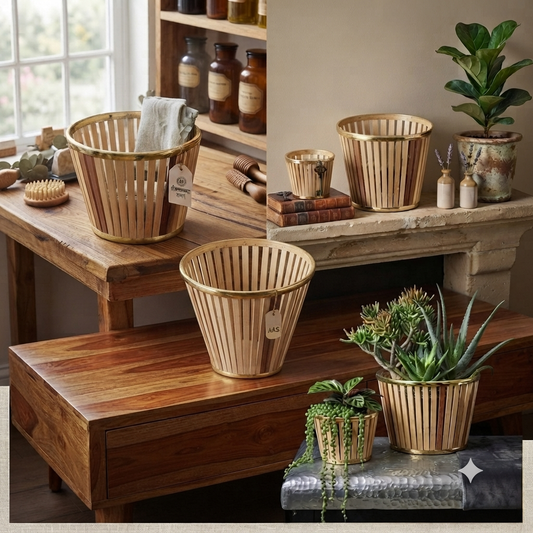 Wooden multi- functional basket