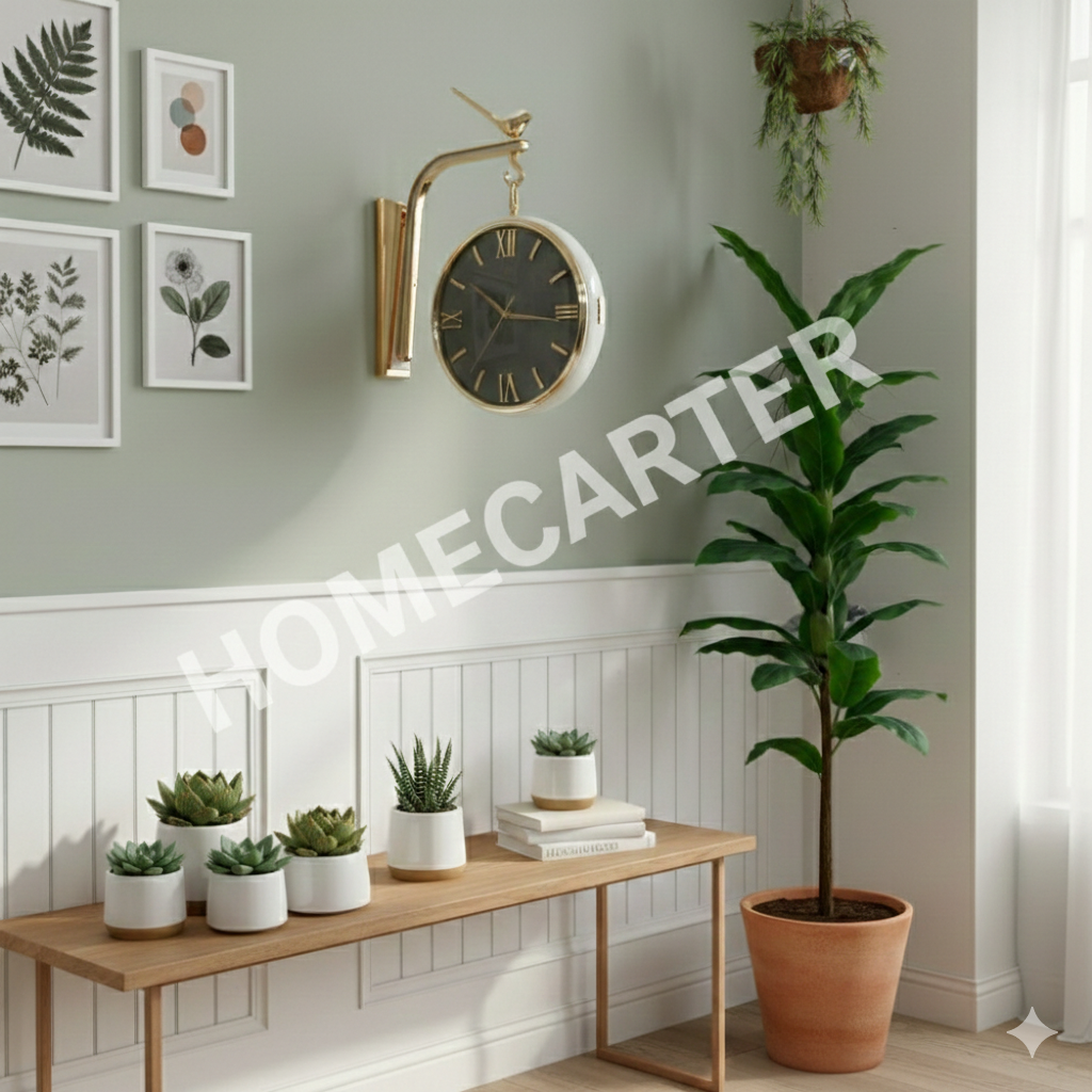 Dual sided bird station clock