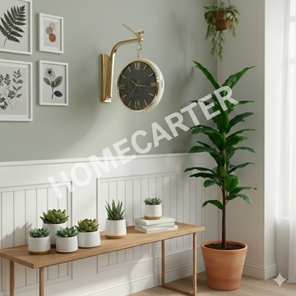 Dual sided bird station clock
