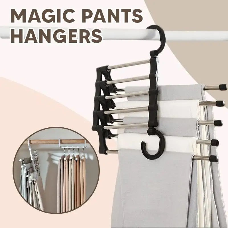 5in1 Rotating Foldable Stainless Steel Pipes Clothes Hanger