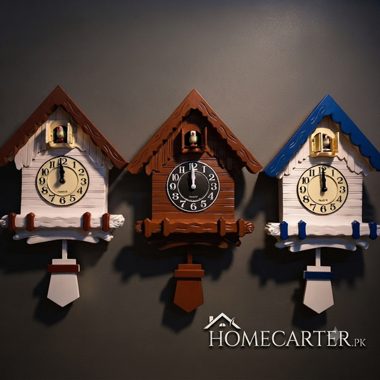 Cuckoo clock with moveable bird