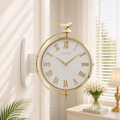 Nordic dual sided bird station clock