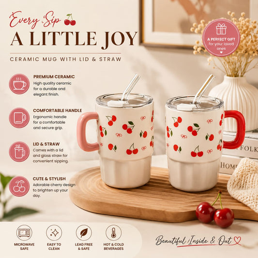 Ceramic luxury joy cup with lid