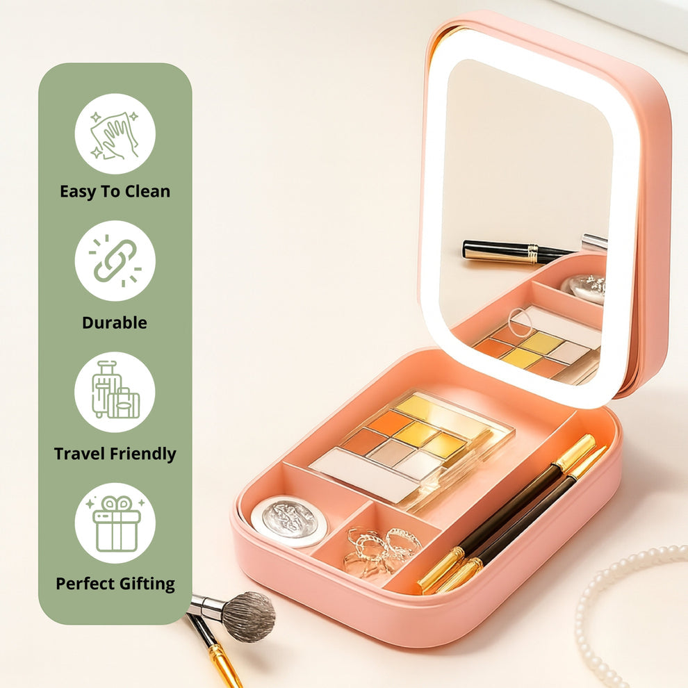 Cosmetic organizer with led display