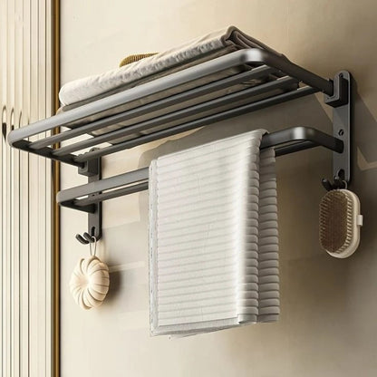 Wall mounted moveable towel rack