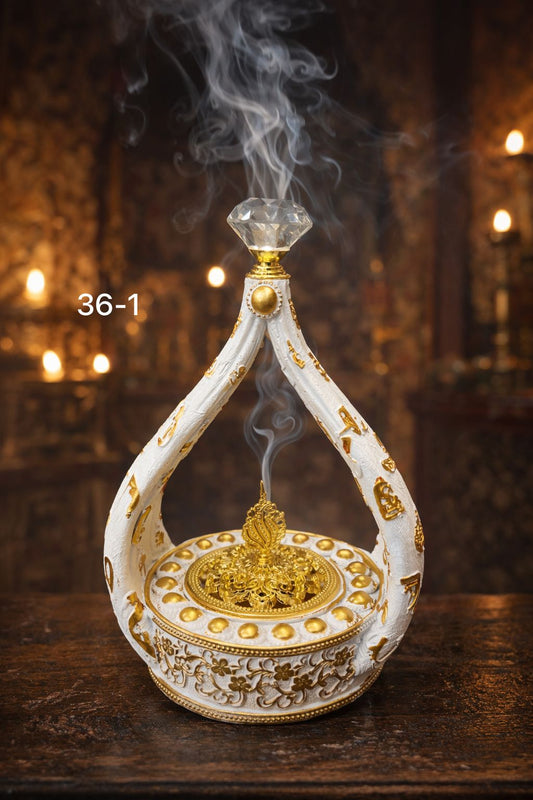 Bakhoor Dan with golden touch base