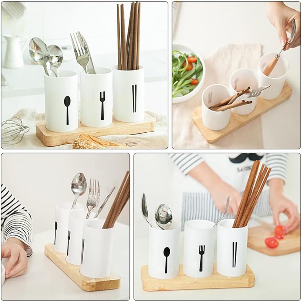 3 pcs cutlery stand holder with tray