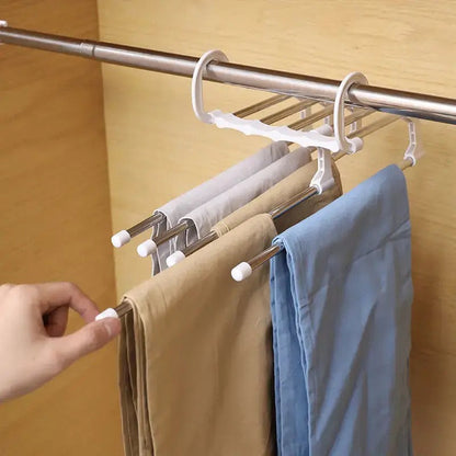 5in1 Rotating Foldable Stainless Steel Pipes Clothes Hanger