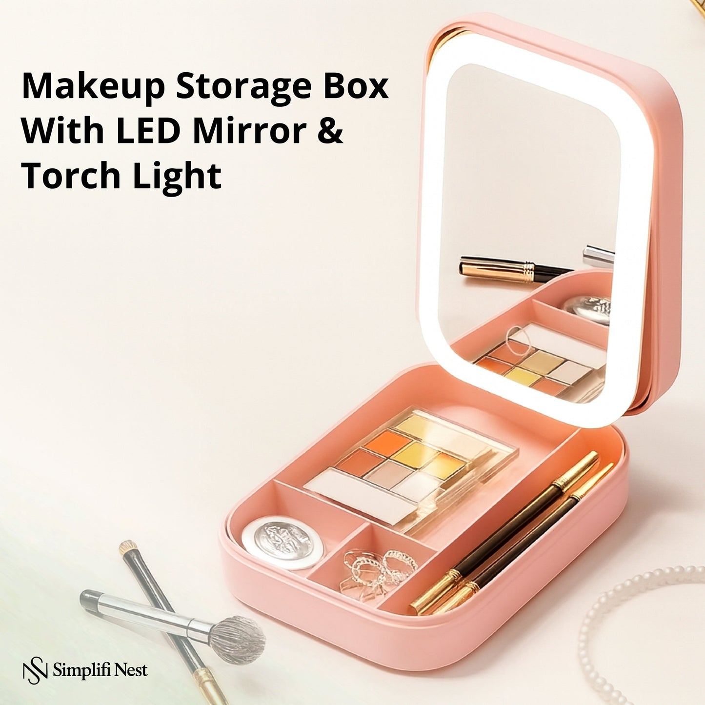 Cosmetic organizer with led display