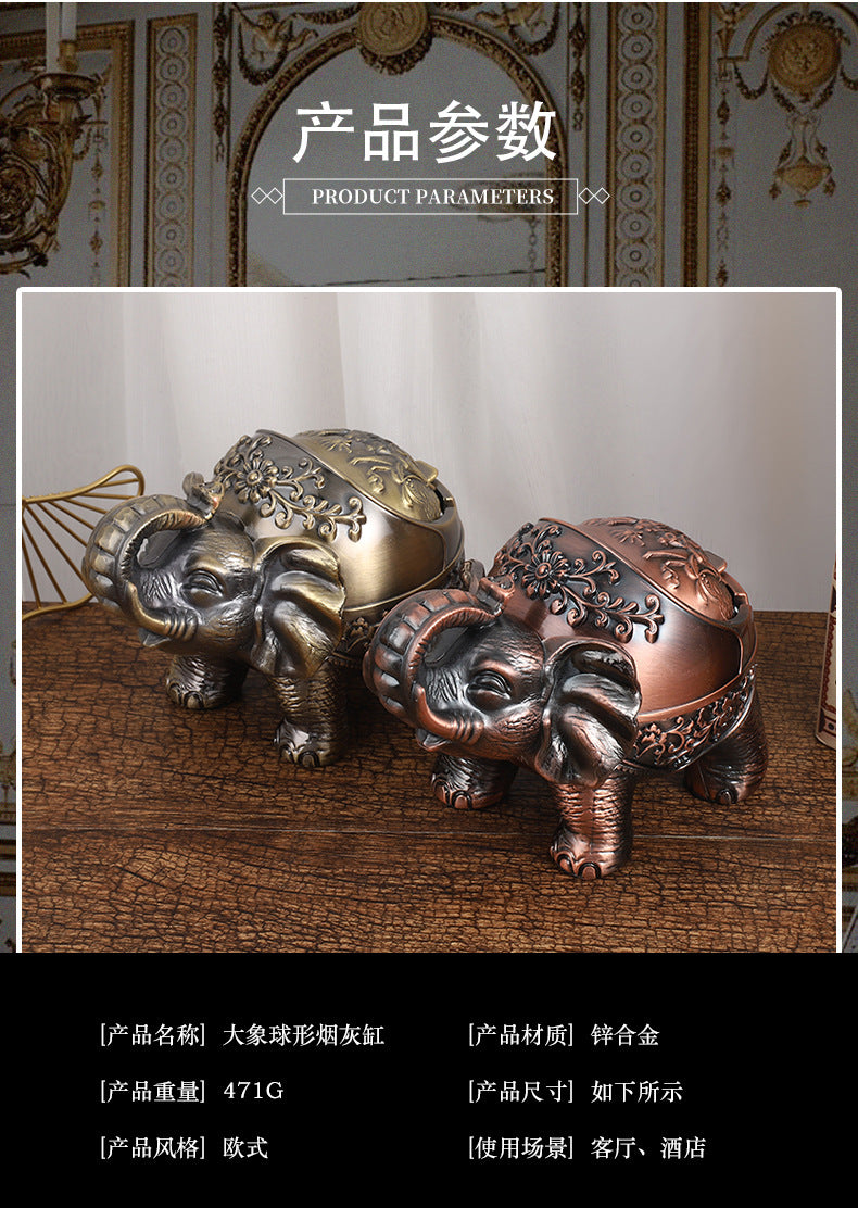 Elephant Ashtray with lid table decor