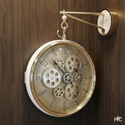 Dual sided station clock