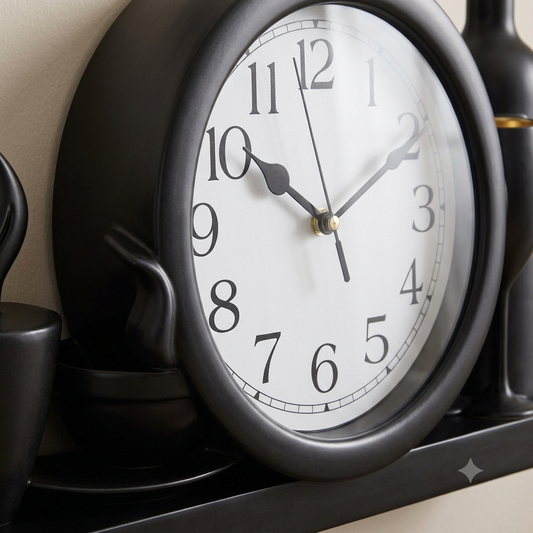 mounted bottle & coffee wall clock