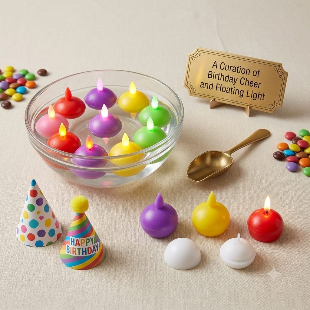 Floating colorful LED candles