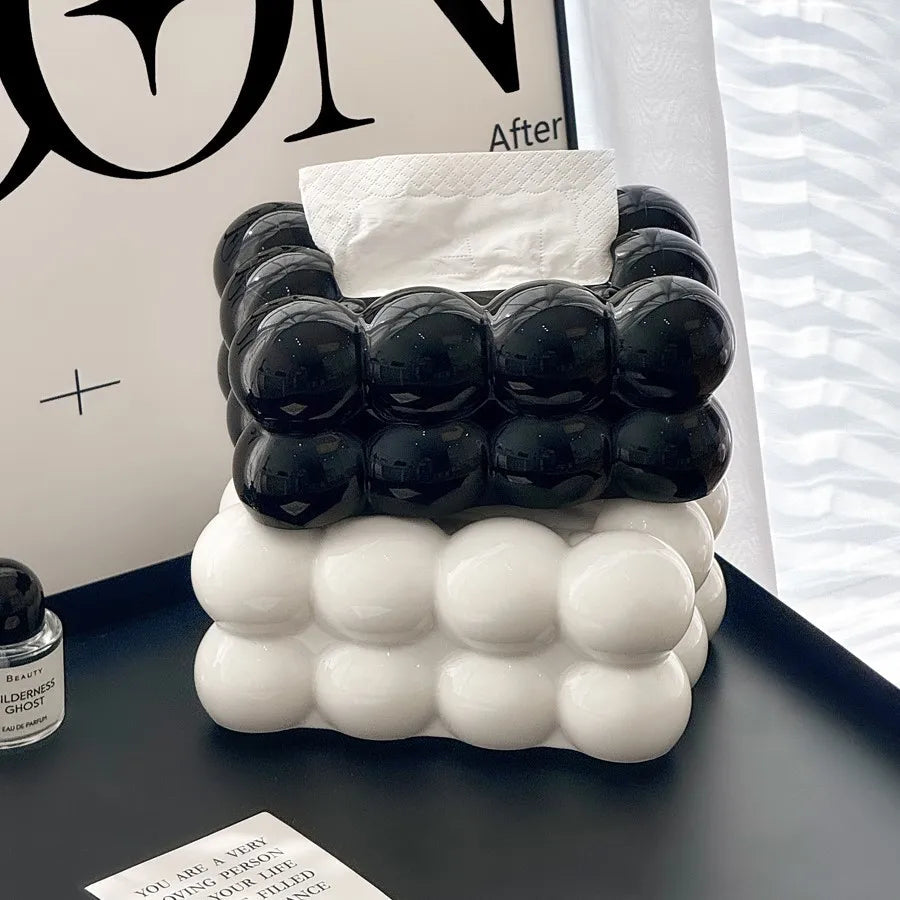 Bubble shaped tissue box organizer
