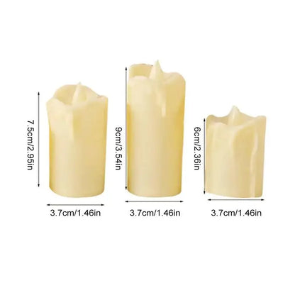 3pc led flicking candles set