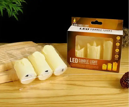 3pc led flicking candles set