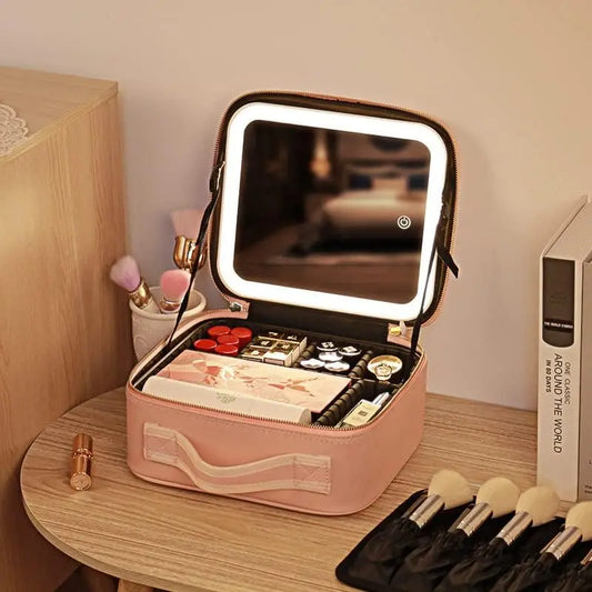 Smart led cosmetic travel organizer