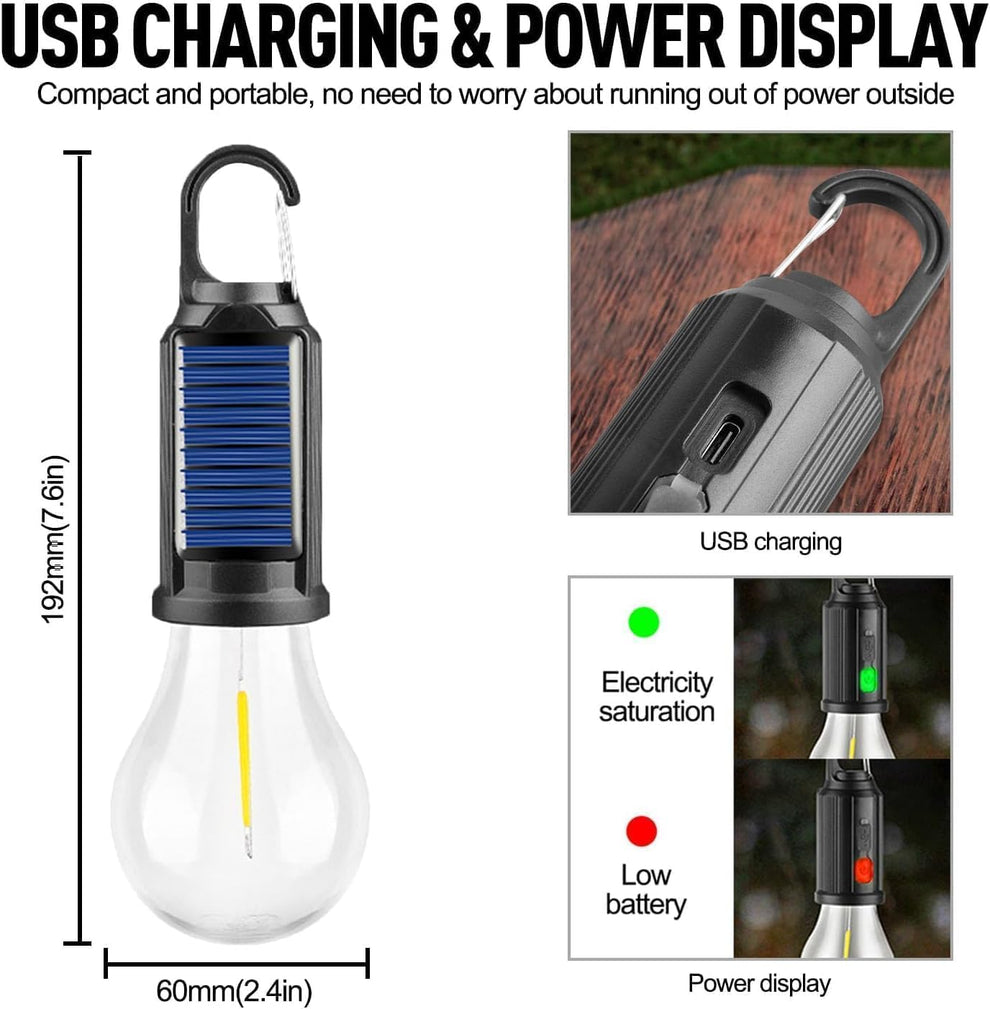 Led rechargeable Solar bulb lamp for camping and for other multi purpose use