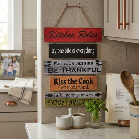Kitchen Rules - Wall hanging quotation decoration
