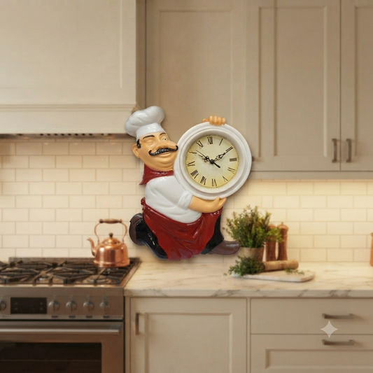 Italian Design Chef mustache Wall clock