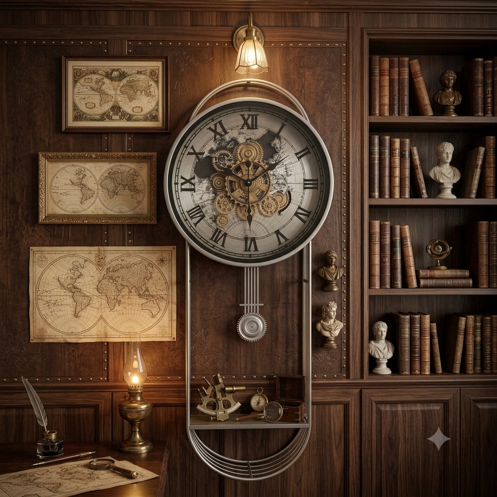 European rustic design gearing wall clock