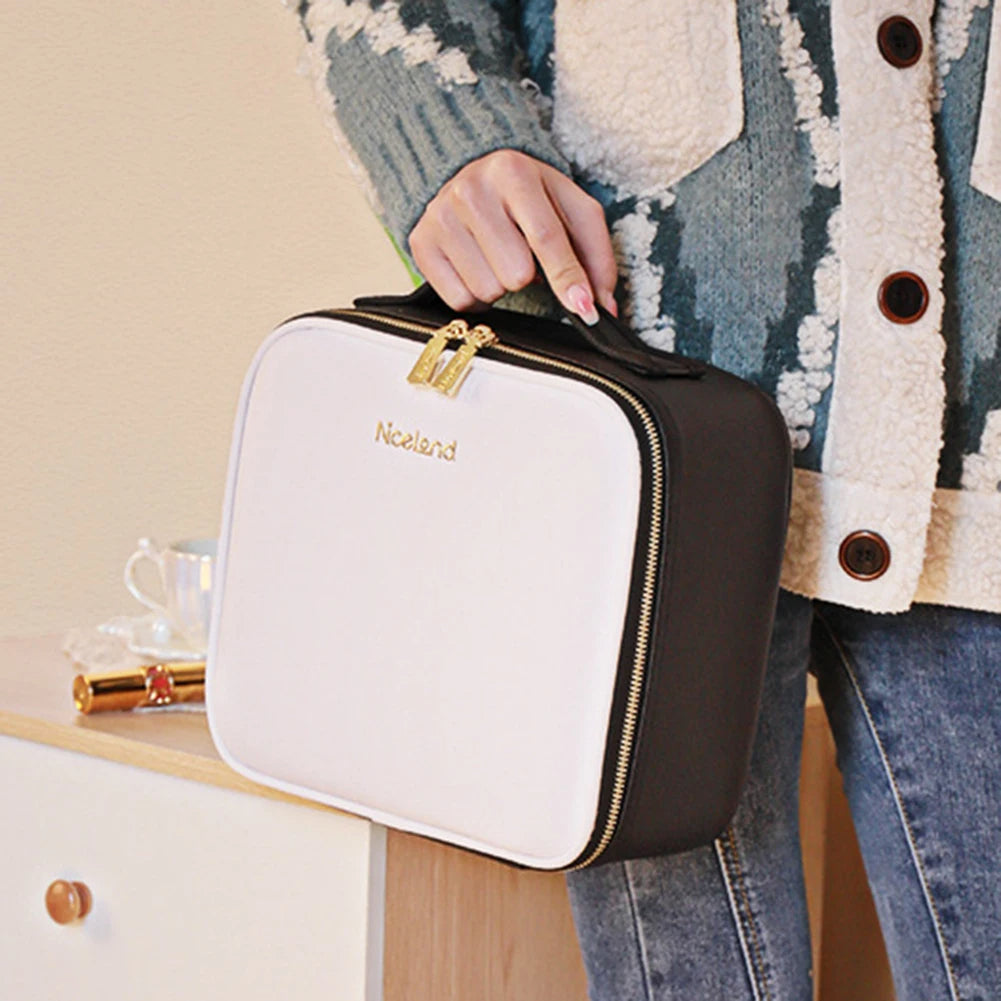 Smart led cosmetic travel organizer