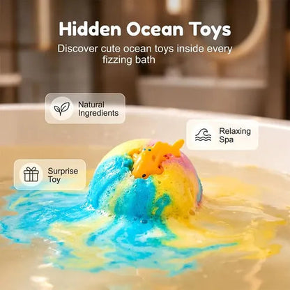 Kids bath bomb with toy inside