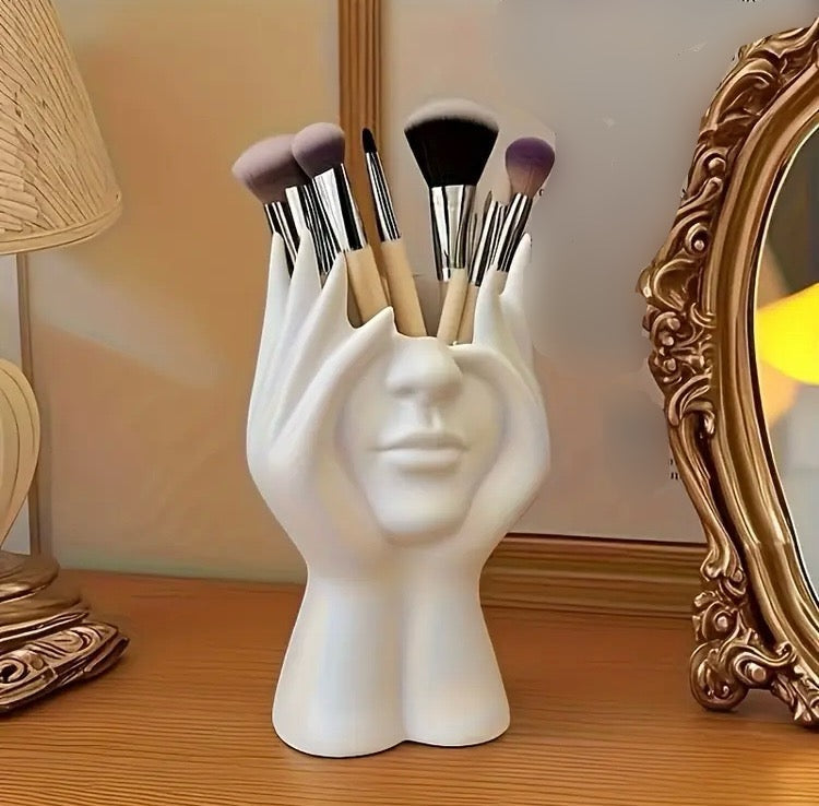 Desktop face theme makeup holder