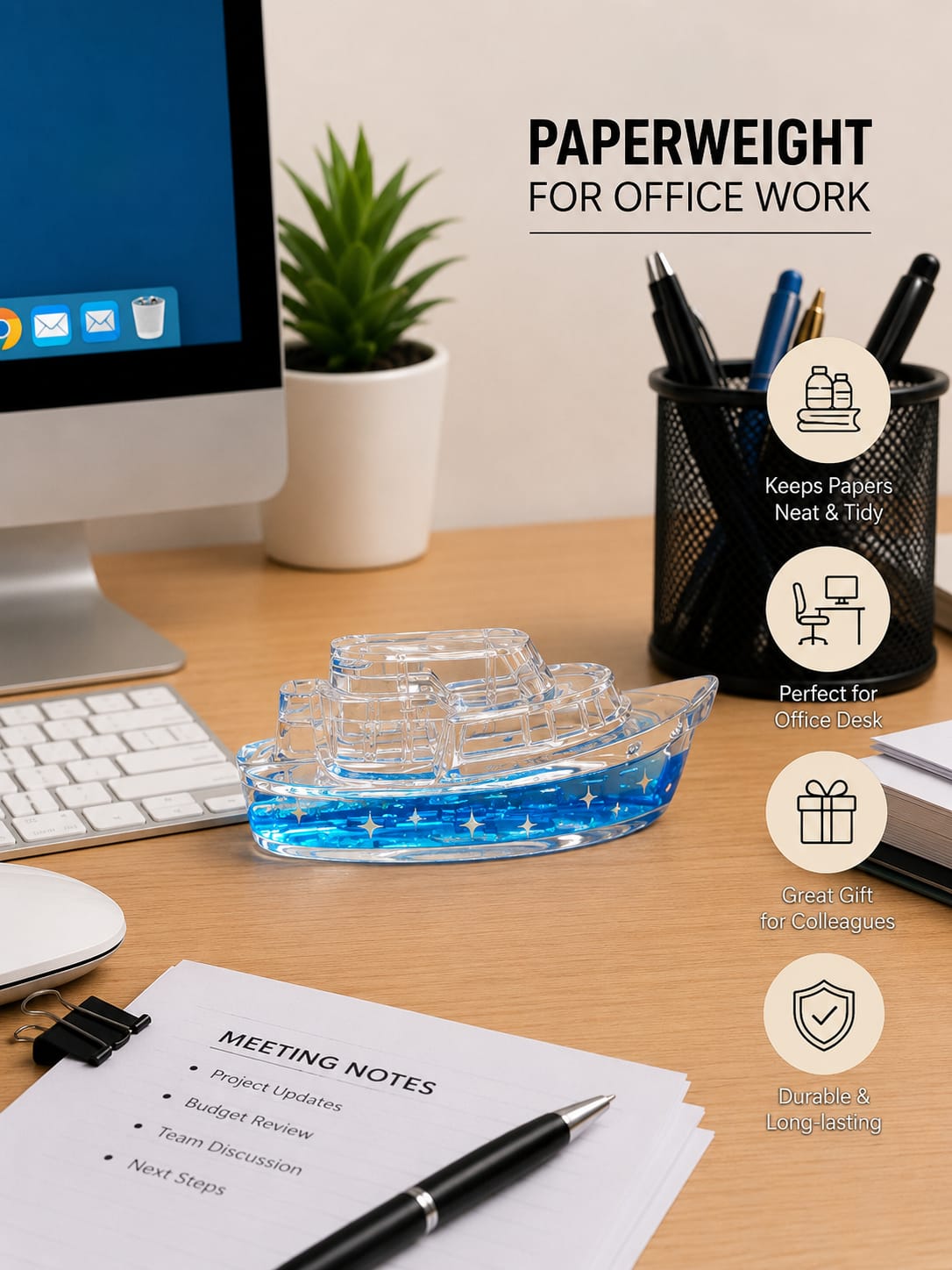 Crystal water paper weight decoration