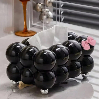 Bubble shaped tissue box organizer