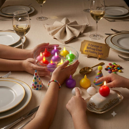Floating colorful LED candles