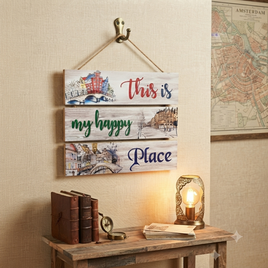 3 Step Wooden wall hanging decoration - my happy place