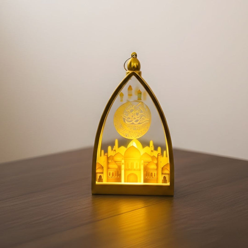 Desktop led lantern decoration with led candle inside