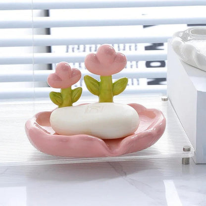 Floral dish drainage soap holder