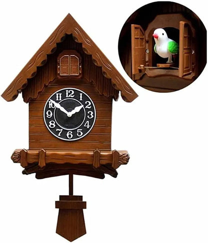 Cuckoo clock with moveable bird