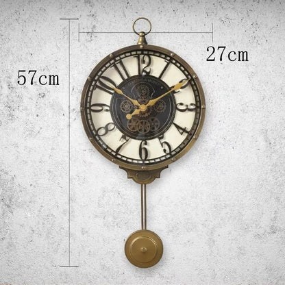 Devy antique rustic pendulum wall clock