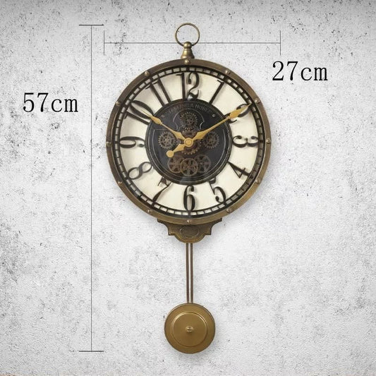 Devy antique rustic pendulum wall clock