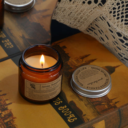 Glass scented candle for aromatherapy