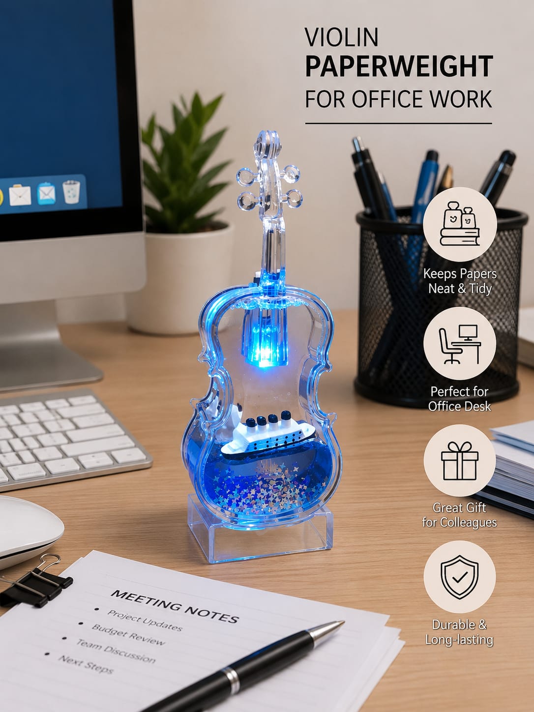 Crystal water paper weight decoration