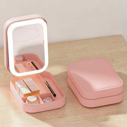 Cosmetic organizer with led display